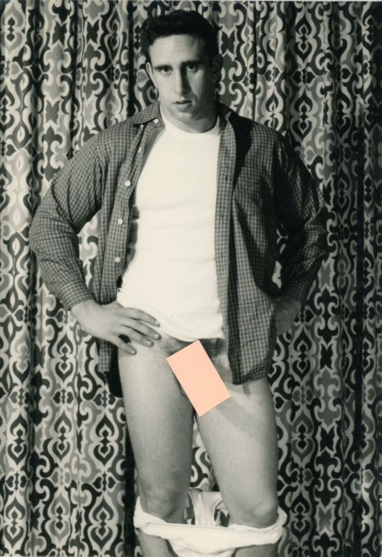 Bruce of Los Angeles Male Nude / Kensington Road: Model Bob Kappel posed in front of mod design curtains. Clear sharp image on double weight satin paper. Excellent condition with some small very minor expected edge wear. 5" x 7".