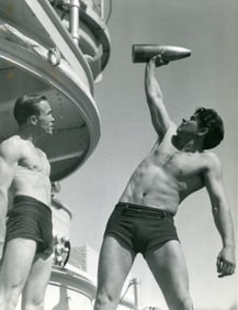 1942 Official US Navy Photo / Shirtless Sailors
