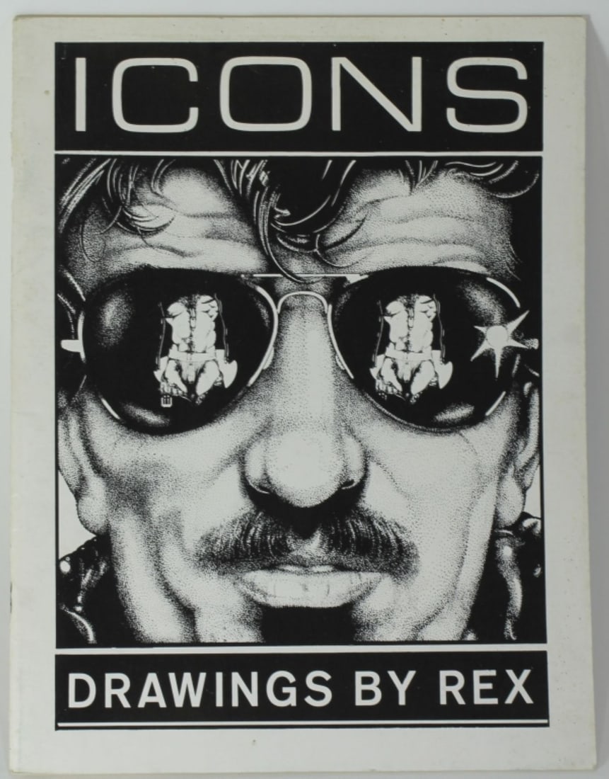Icons Drawings by Rex 1977: "Icons: Drawings by Rex". First edition paperback published by Trading Post Enterprises, 1977. 23 black-and-white illustrations including cover. Very good condition with some expected light age toning