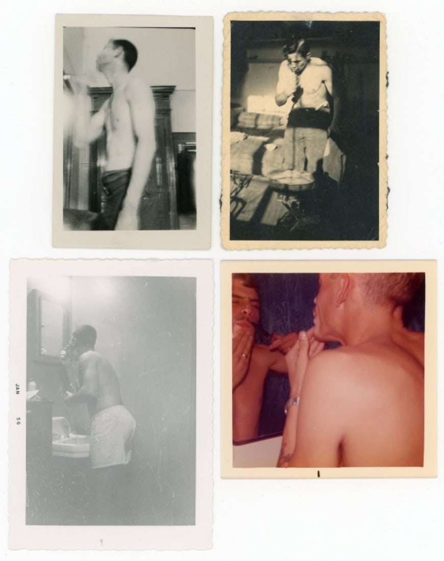 Shirtless Men Shaving Snapshot Photographs (1 of 10)