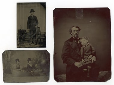 3 Interesting Antique Tintype Photographs