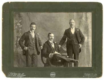 Antique Cabinet Card with 3 Men, Vallejo Cal