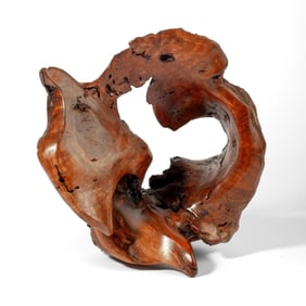 Modern Abstract Burlwood Sculpture
