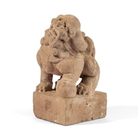 Chinese Carved Granite Foo Lion