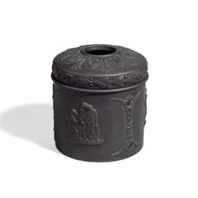 Wedgwood Black Basalt Hair Receiver Jar