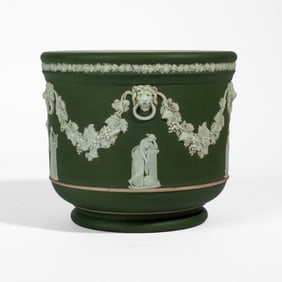 Wedgwood Green Jasper Muses Jardiniere Pot