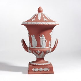 Wedgwood Terracotta Jasper Lidded Urn