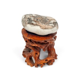 Cynthia Wu (Mai) Chinese Landscape Painted Stone