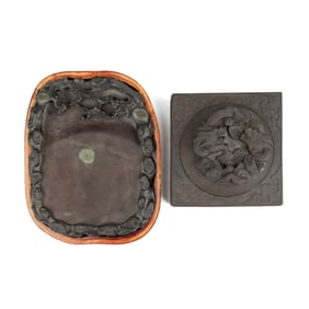 Two Chinese Carved Inkstones / Duan Inkstone