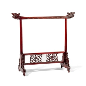 Chinese Hardwood Phoenix Bird Brush Stand