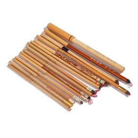Group 15 Chinese Bamboo & Fur Paint Brushes