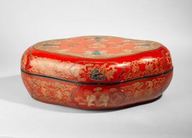 Large Chinese Republic Period Carved Lacquer Box
