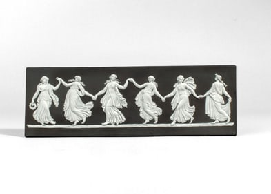 Wedgwood Black Jasperware Dancing Hours Plaque