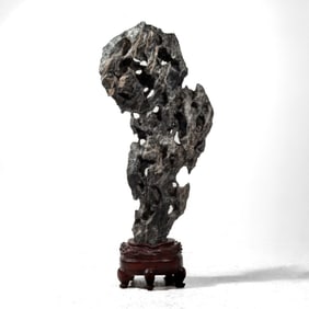 Monumental Black Stone Chinese Scholar's Rock
