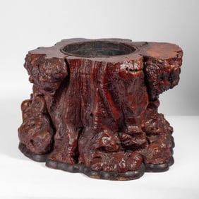 Large 19th Century Japanese Burlwood Hibachi