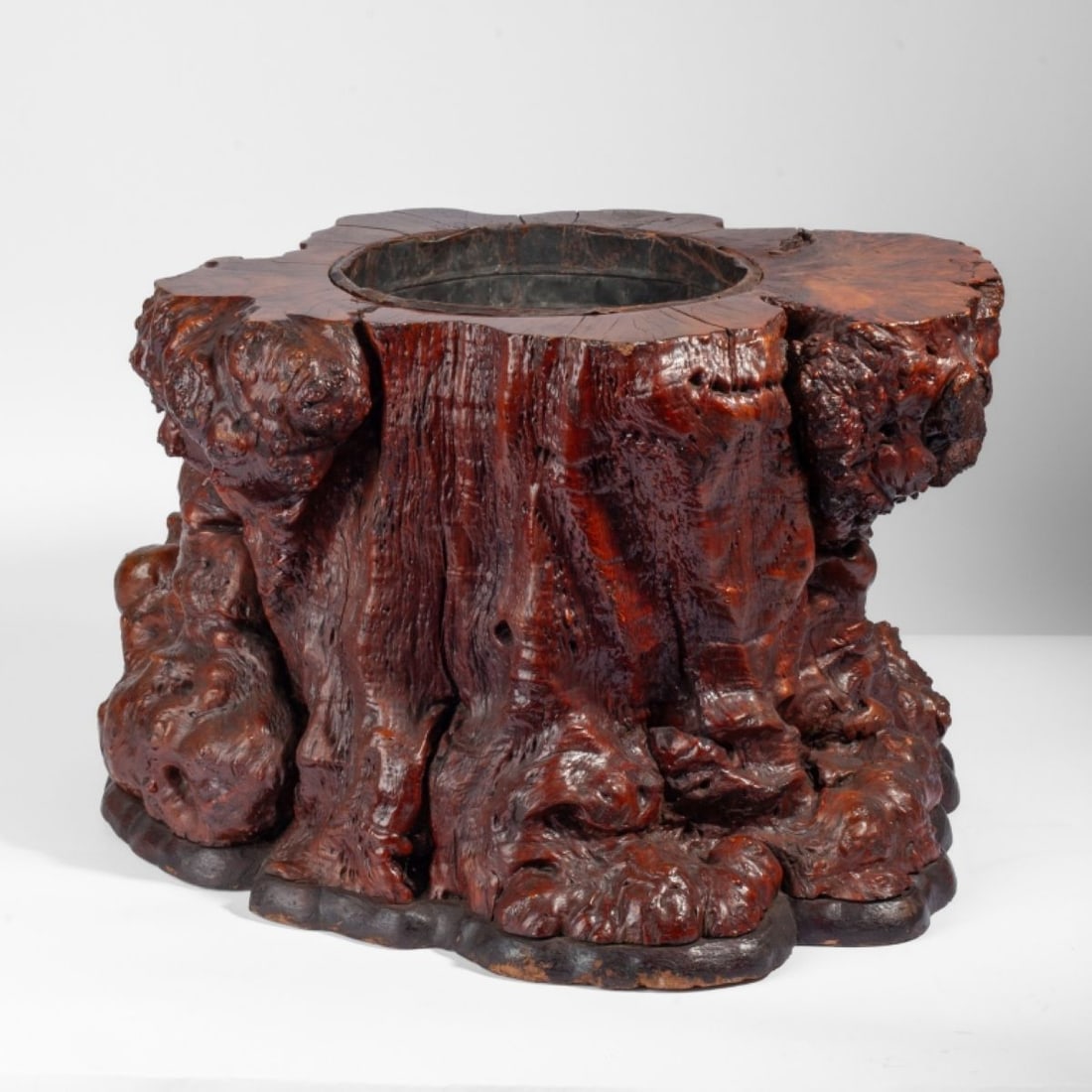 Large 19th Century Japanese Burlwood Hibachi (1 of 7)