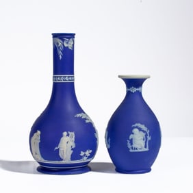 Wedgwood Cobalt Blue Jasper Dip Vases