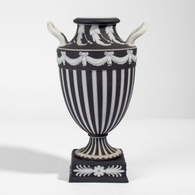 Wedgwood Black & White Jasperware Urn