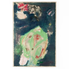 Vintage Abstract Painting on Handmade Paper