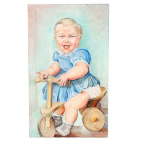 Vincent Price Studio "Laughing Baby" Oil on Board