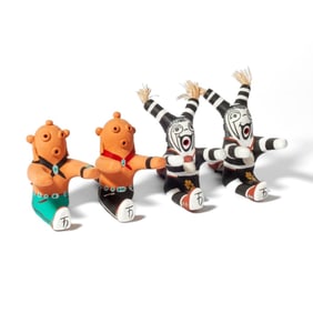 4 Tony Dallas Hopi Mudhead / Koshare Figures