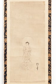Japanese Scroll Painting of Amida Buddha Signed Hoitsu