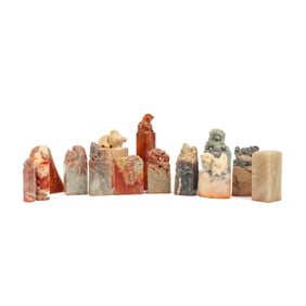 Collection 14 Chinese Soapstone Chop Seals
