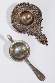 Antique 800 / 830 Silver Tea Strainers