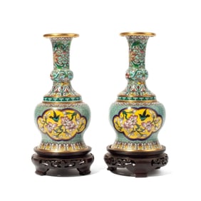 Pair Chinese Cloisonne Vases