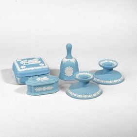 Wedgwood Jasper Boxes / Bell / Candle Holders