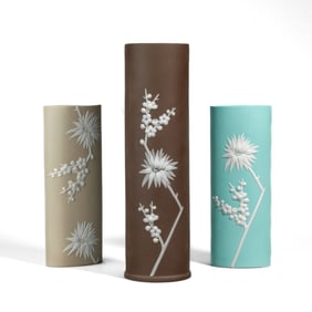 Wedgwood Jasperware PRUNUS BLOSSOM Vases
