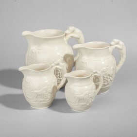 Wedgwood Dog Handle Hunting Pitchers