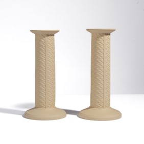 Wedgwood Yellow Terracotta Jasper Candlesticks