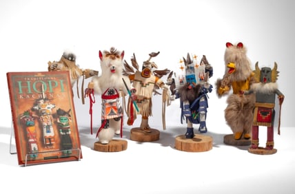 6 Native American Hopi Dancer Kachina Dolls