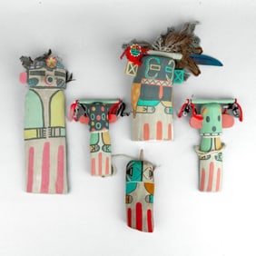 5 Native American Hopi Kachina Dolls