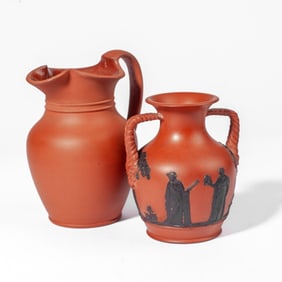 Wedgwood Russo Antico Terracotta Vase & Jug