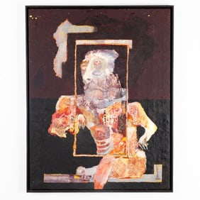 Rimona Kedem Abstract Portrait Oil on Canvas, 1972