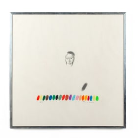 Michael Eisemann Lithograph with Oil Pastel