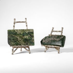 2 Chinese Carved Jade Archaic Style Axe Heads