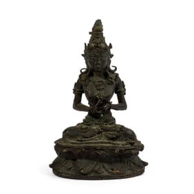 Thai Cast Bronze Buddhist Female Figure