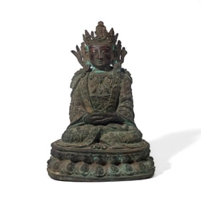 Chinese Ming Dynasty Style Cast Bronze Guanyin