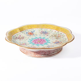 Antique Chinese Porcelain Tongzhi Mark Footed Dish