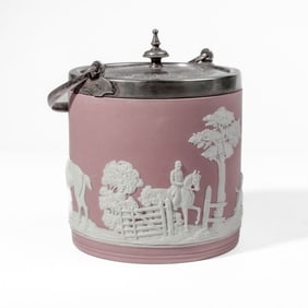 Wedgwood Lilac Jasper Dip Biscuit Barrel
