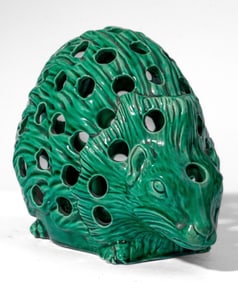 Wedgwood Majolica Green Hedgehog Bulb Pot