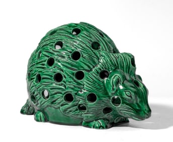 Wedgwood Majolica Green Hedgehog Bulb Pot