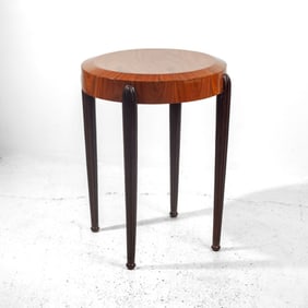 Vintage Art Deco Bookmatched Veneered Side Table