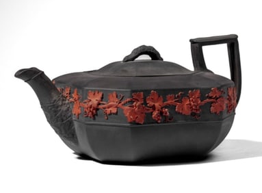 Wedgwood Black Basalt & Terracotta Teapot