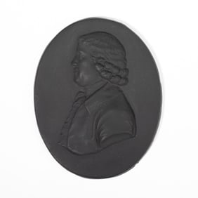 18th C. Josiah Wedgwood Basalt Portrait Plaque