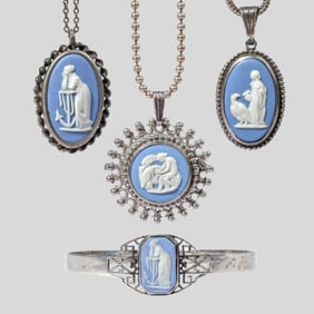 Wedgwood Jasperware & Silver Pendants & Bracelet