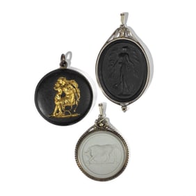 Wedgwood Jasper & Sterling Medallion Pendants